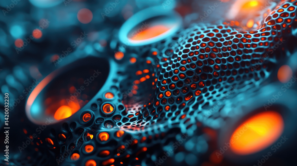 Poster exploring futuristic composite materials in scientific and artistic applications for exploration a m