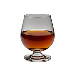 glass of brandy isolated on white background 