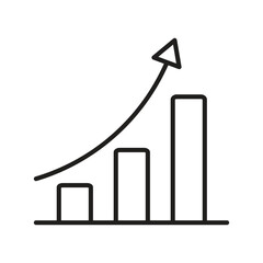 Growth Icon – Business Success, Progress, and Development Symbol in Line Style
