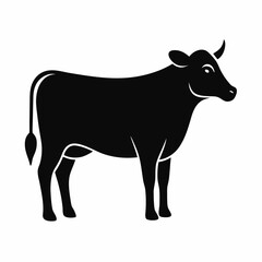 new style cow animal silhouette vector icon with white background