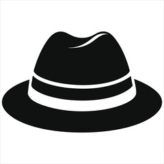  silhouette hat on white background