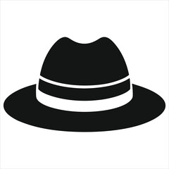  silhouette hat on white background