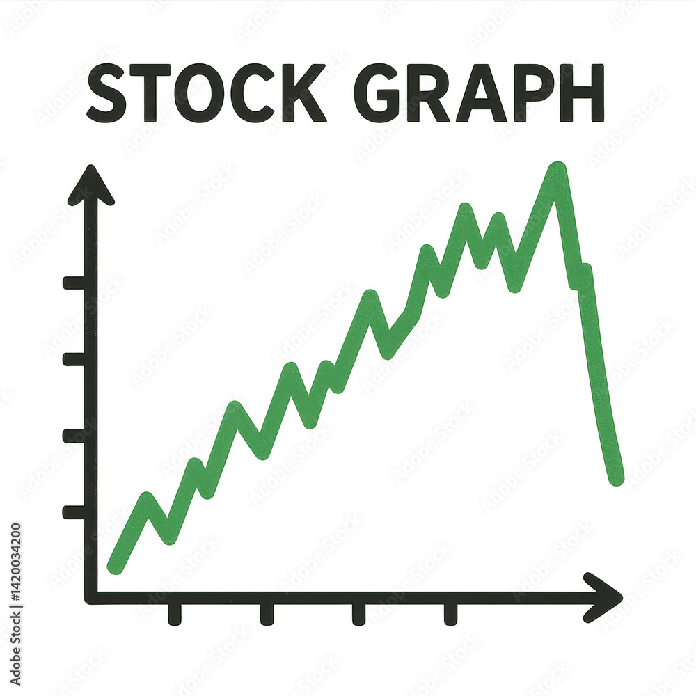 Poster simple stock graph representation for business and marketing usage