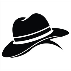  silhouette hat on white background