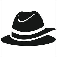  silhouette hat on white background