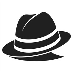  silhouette hat on white background