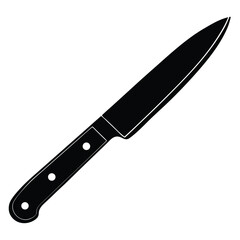 Isolated Black Vector paring knife WIith White Background