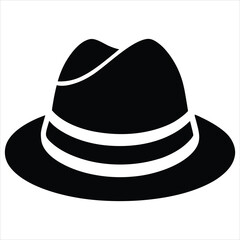  silhouette hat on white background