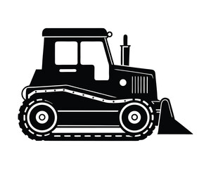 bulldozer silhouette vector illustration