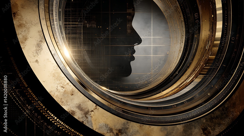 Aufkleber conceptual machine mind interface a futuristic perspective exploring integration of human intellect