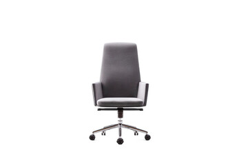 Fototapeta premium Ergonomic Elegance: A Luxurious Office Chair for Focused Productivity and Comfortable Support on a Clean, Minimalist Black Background.