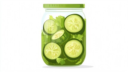 Abstract Pickled Cucumber Icon Transparent Vector Isolated on White Background