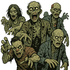 Gruesome Zombie Illustration for Horror and Halloween Themes