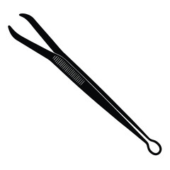 Isolated Black Vector plating tweezers WIith White Background