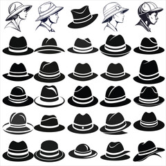  silhouette hat on white background