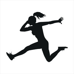 silhouette of a woman jumping