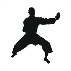 karate vector silhouette of a man