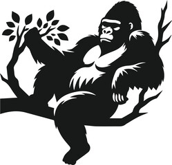 Fototapeta premium Cool gorilla animal vector silhouette