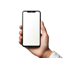 Digital interaction mobile device technology minimalist isolated on transparent background