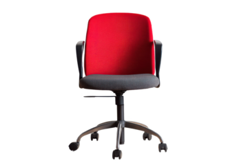 Ergonomic Office Chair: The Epitome of Comfort and Support for Long Hours of Productivity, Featuring a Vibrant Red Back and Sleek Black Accents