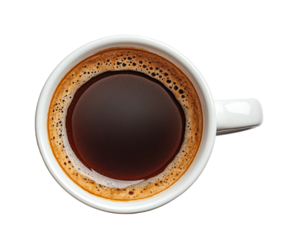 Brewing fresh coffee kitchen beverage cozy atmosphere top view isolated on transparent background