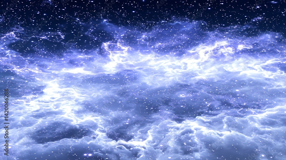 Poster cosmic clouds starfield and nebulae in the deep depths of space galactic wonder celestial phenomena.