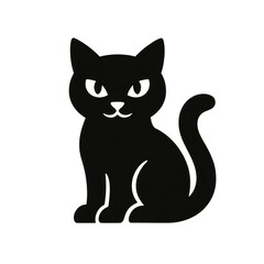 Obraz premium Simple Black Cat Logo Design for Creative Projects and Branding