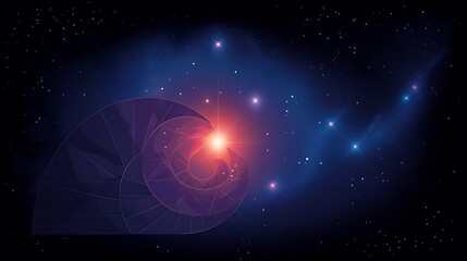 Fototapeta premium Cosmic Geometry A Nebulous Spiral in the Galaxy of Stars Universe Space Scifi Celestial Exploration.