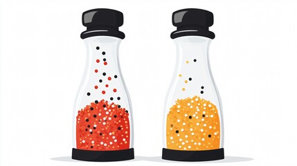 Salt and Pepper Icon Vector - Isolated Transparent Design for Culinary Graphics