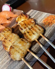 yakitori scallops and spice