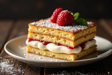 Classic Italian dessert, layers of coffee-soaked ladyfingers and creamy mascarpone , dessert, cake