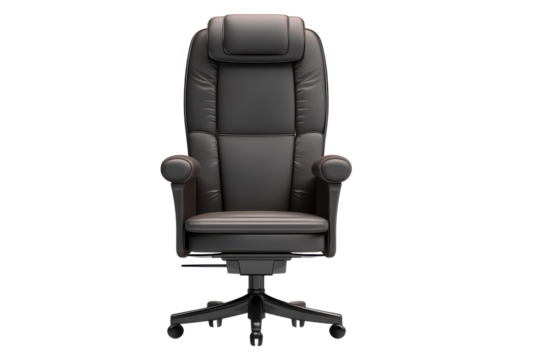 The Emperor's Throne: A Luxurious Black Leather Office Chair Fit for Royalty, a Place to Rest and Reflect on the Day's Conquests.