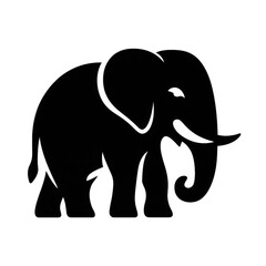 Obraz premium Simple Elephant Cutout Logo Design for Various Creative Uses