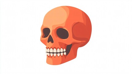Fototapeta premium Skull Flat Design Vector Icon - Single 2D Flat Style for Graphic Projects
