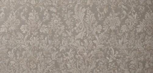 Subtle grey and beige damask, ornate floral details, elegant, beige, grey