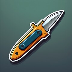 Obraz premium Colorful pocket knife artwork on gradient background