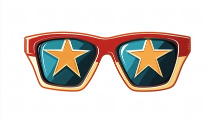 Stylish Star Sunglasses Vector Illustration