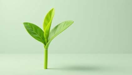 Obraz premium Single stem of green plant isolated on white background, isolation, nature