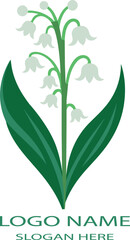 Valley flower logo vector .