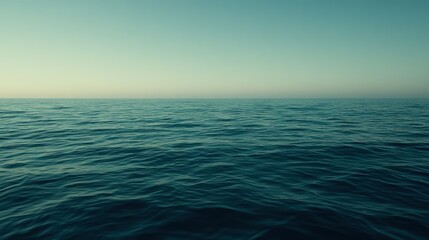 Obraz premium The vast open ocean stretches across the horizon in blue tones