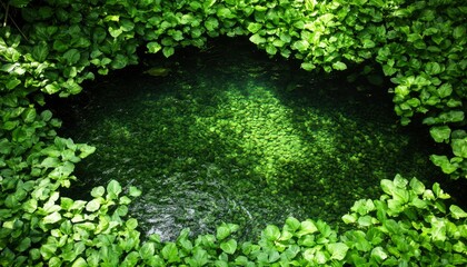 Hidden spring surrounded by lush foliage