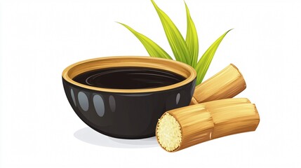 Sugarcane Molasses Vector Isolated Illustration for Creative Design Projects