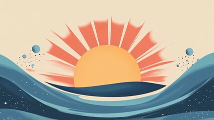 Vibrant Sunburst Blue Background Vector Illustration for Graphic Design Projects