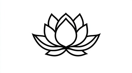 Obraz premium Simple Lotus Flower Outline