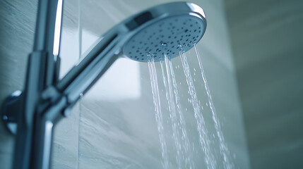 Plumber installing a shower unit in bathroom. Featuring precision and plumbing work