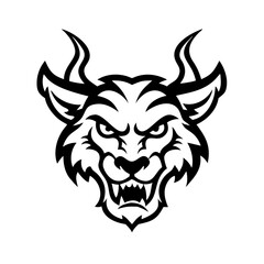 Fototapeta premium This is a bold and fierce animal tattoo mascot logo—perfect for sports teams, clubs, gaming avatars, or merchandise branding.