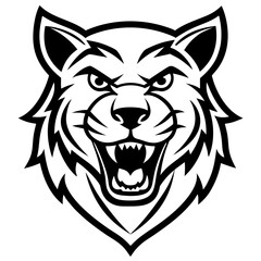 Obraz premium This is a bold and fierce animal tattoo mascot logo—perfect for sports teams, clubs, gaming avatars, or merchandise branding.