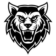 Fototapeta premium This is a bold and fierce animal tattoo mascot logo—perfect for sports teams, clubs, gaming avatars, or merchandise branding.
