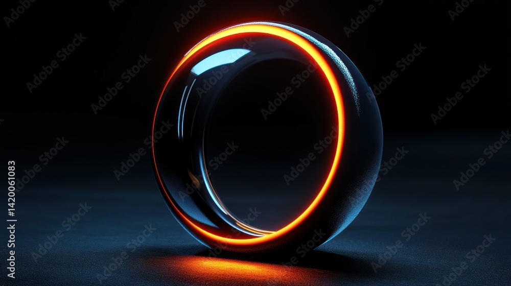 Poster an abstract image featuring a glowing ring shape on a surface