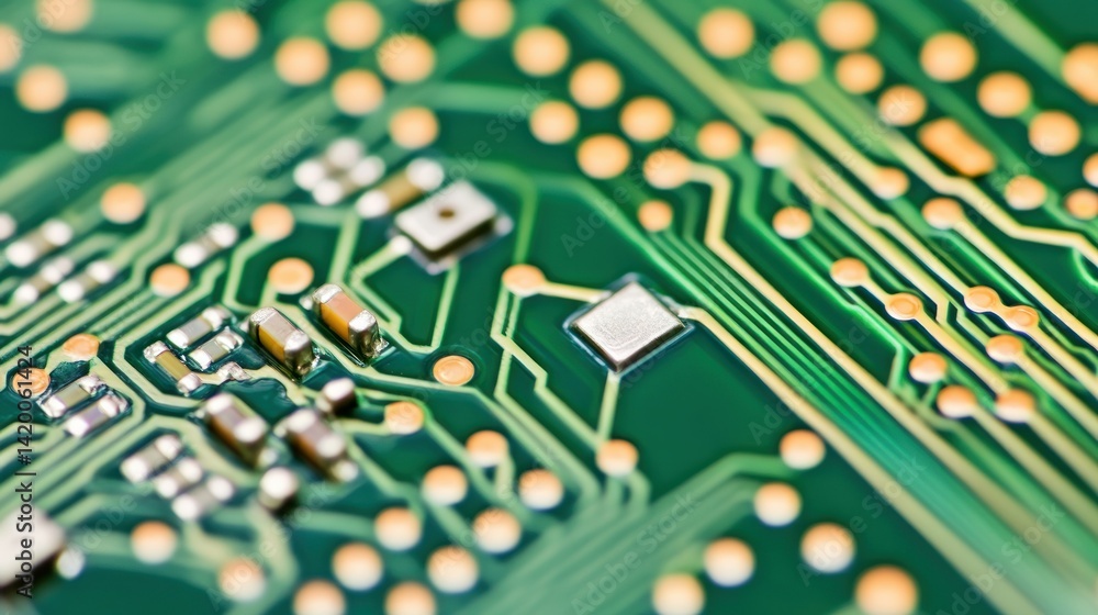Poster A close up shot showcasing a circuit board pattern